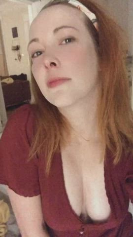 cleavage cute redhead gif