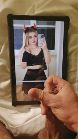 amateur blonde cock cumshot jerk off teen tiktok tribbing tribute gif