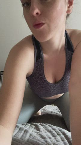 Just a slut who loves playing with her boobs
