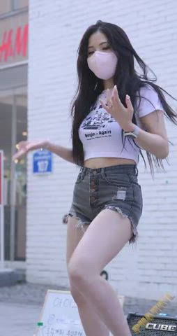 asian cute dancing korean model gif