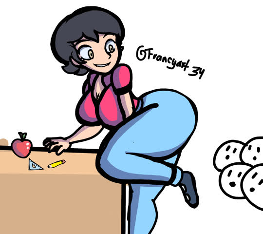 Animation Ass Big Tits Shaking Teacher gif