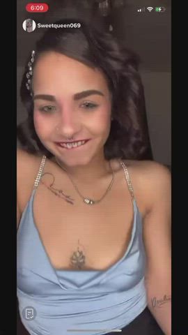 accidental nipple nipple piercing nipples nipslip tiktok tits gif