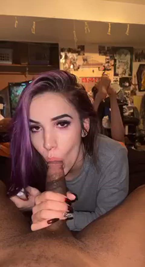 amateur bbc big dick blowjob goth gif