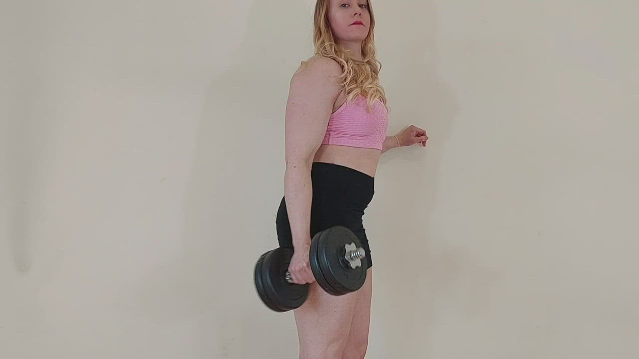 Blonde Fitness Gym Muscular Girl Muscular Milf Thick gif