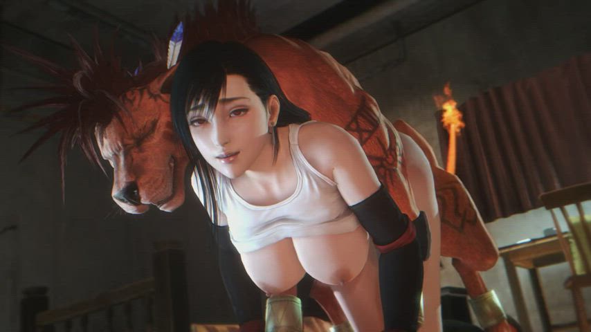 3d animation tifa lockhart gif