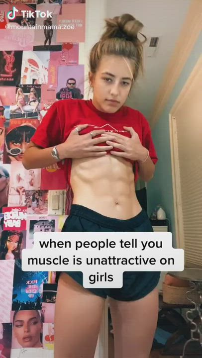 Fitness Muscular Girl TikTok gif