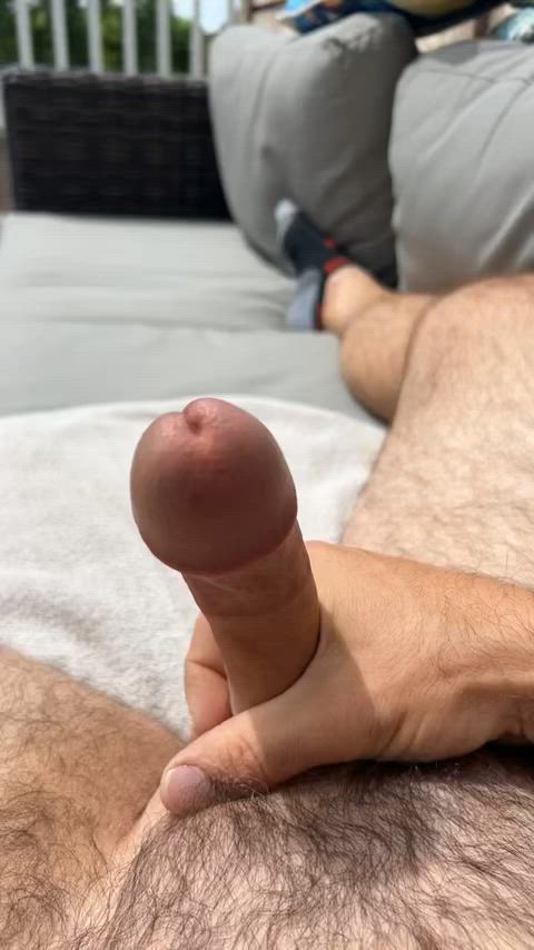 bwc big dick cock jerk off masturbating onlyfans outdoor gif