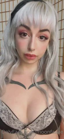 ahegao big tits bra cosplay lingerie piercing white girl gif