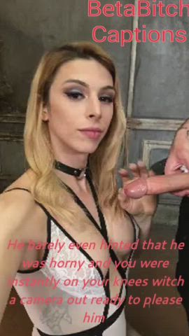 Big Dick Blowjob Caption Sissy Smile Tits gif