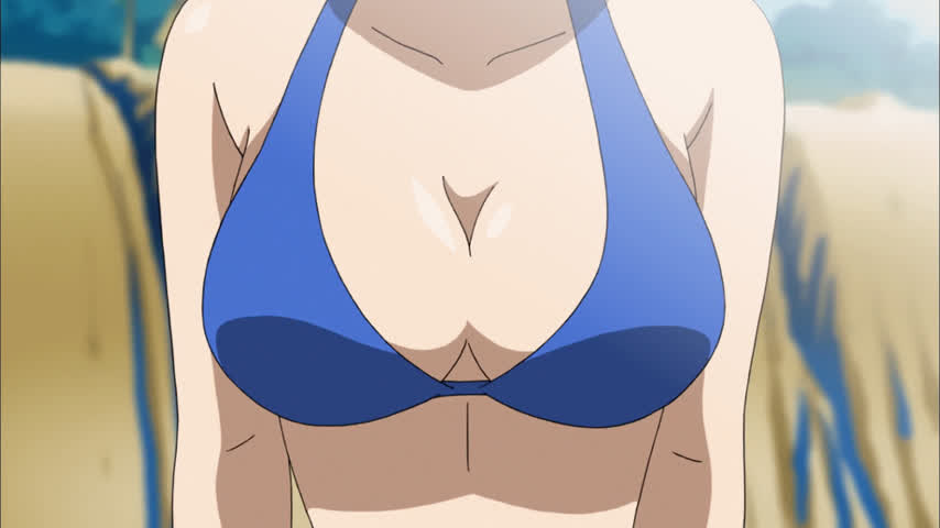 anime big tits bikini bouncing tits cleavage gif
