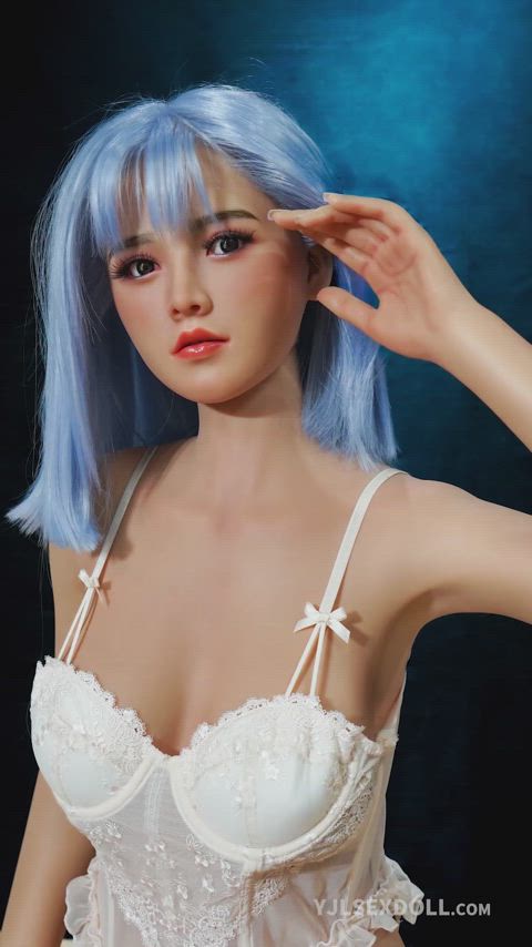 anime babe boobs cute doll petite sex doll solo teen blue hair realistic-love-doll