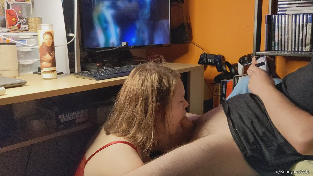 Blowjob Face Fuck Fleshlight Freeuse Gamer Girl Wife gif