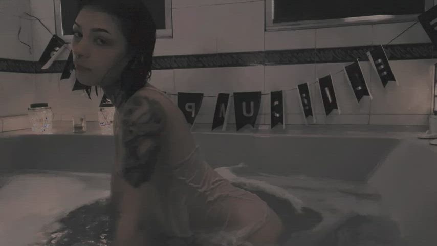 Ass Big Ass Short Hair Shower Tattoo Wet gif