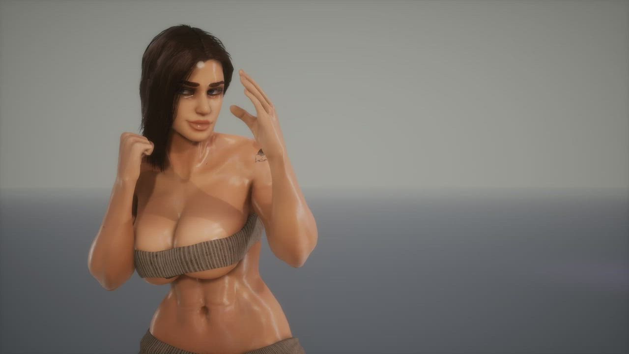 3D Big Tits Bouncing Tits Cleavage gif