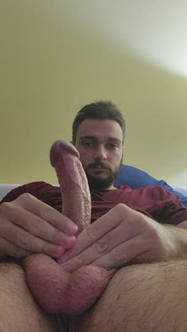 balls bisexual cock gay male masturbation masturbating gif