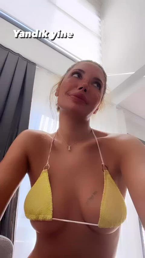 blonde boobs girls turkish gif