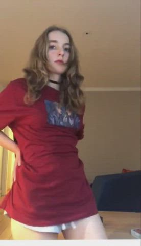 Cute T-Shirt Topless gif