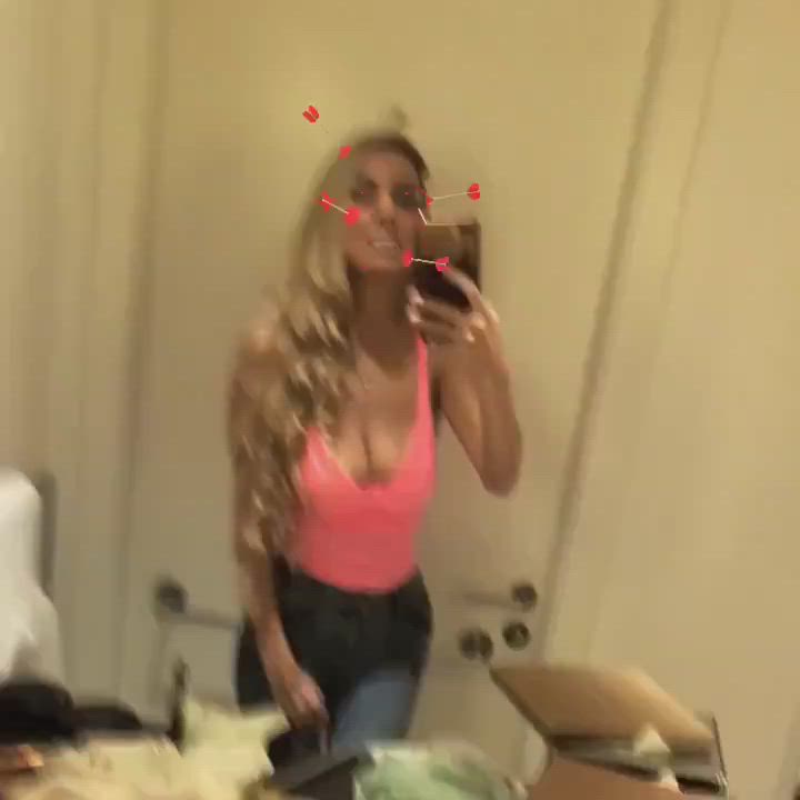 Bathroom Blonde Tits gif