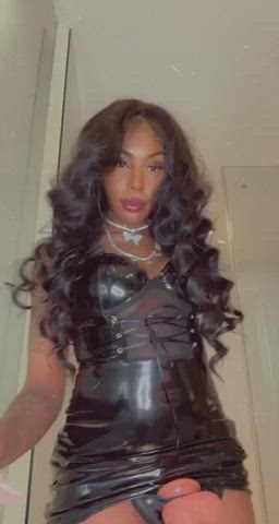 BDSM Dominatrix Ebony Femdom Fetish Findom Kinky Latex Strap On gif