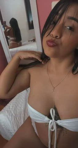 bbw big tits brunette camgirl curvy latina model sensual solo gif