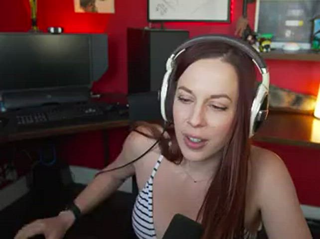 big tits cleavage gamer girl huge tits natural tits gif