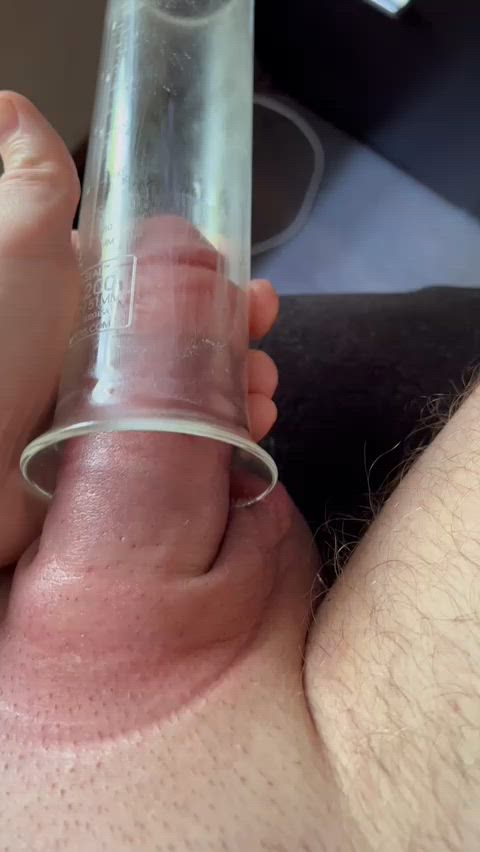 amateur masturbating penis pump gif