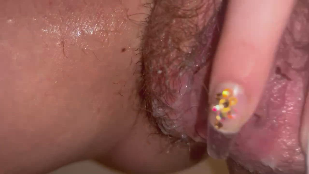 Cum Dripping Hairy Pussy Pussy gif