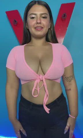 big tits boobs bouncing tits curvy cute huge tits latina tits gif