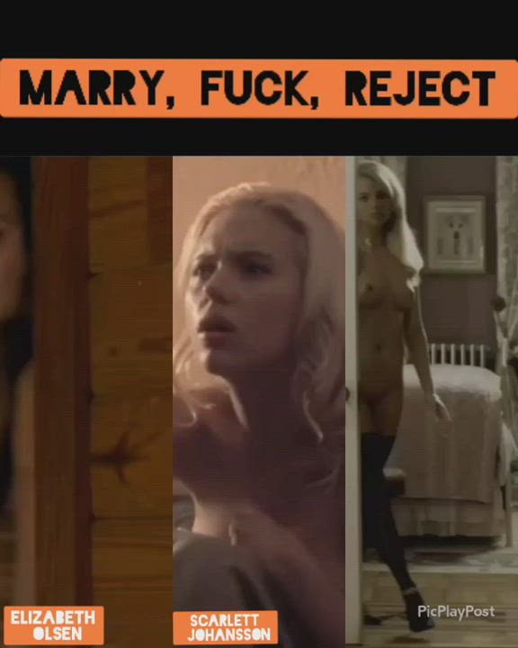 Classic Game of Marry, Fuck, Reject - Elizabeth Olsen, Scarlett Johansson, Margot