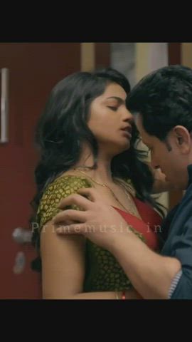 big tits boobs erotic homemade hotwife indian kissing tits wife gif