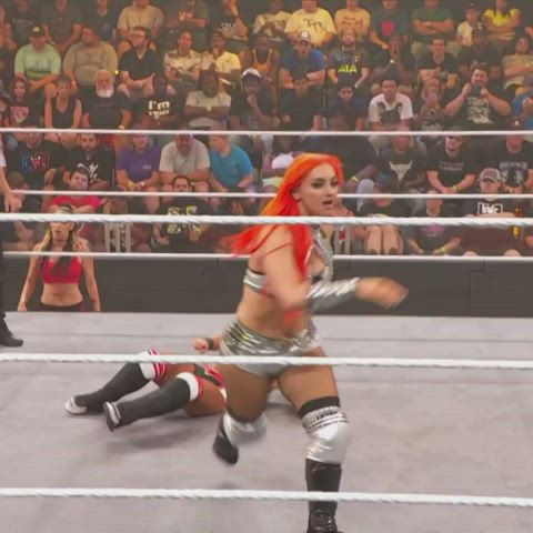 babe redhead wrestling gif