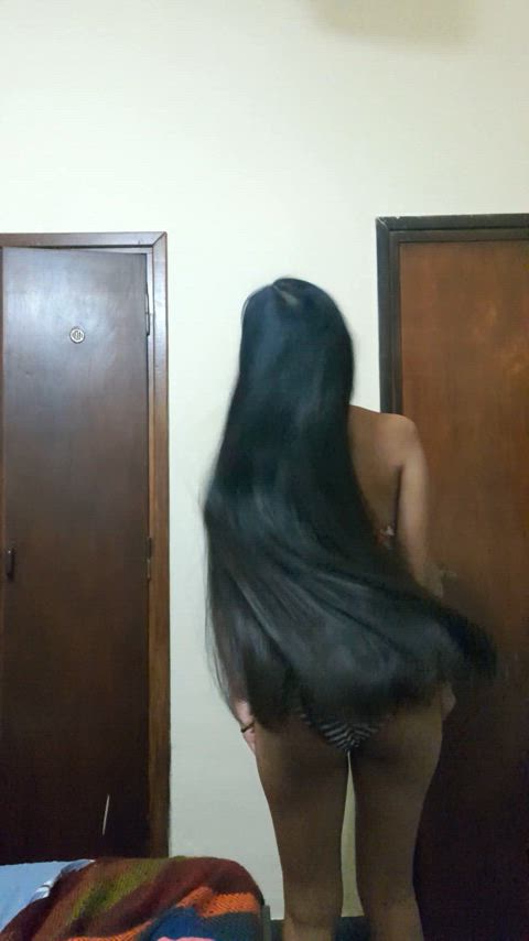 amateur latina long hair gif