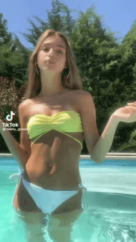 19 years old bikini pool sex toy teen tiktok gif