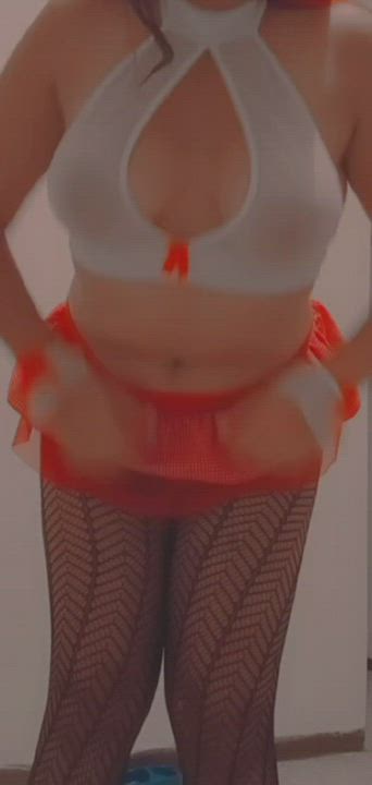 Cute Halloween Natural Tits gif