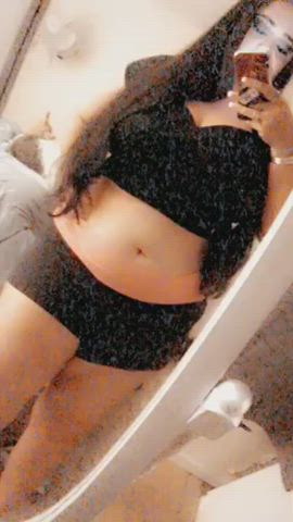 BBW Belly Button Brunette Chubby Thick gif