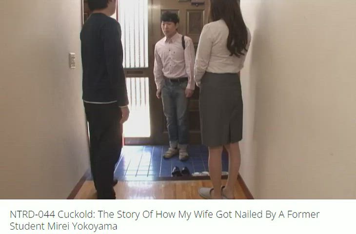 caption cheating cuckold husband jav japanese teacher threesome wife gif