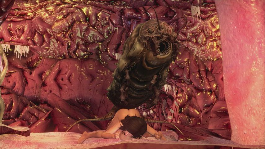 [M/F] Monstrous alien slug cumflates innocent girl (Palefire34)