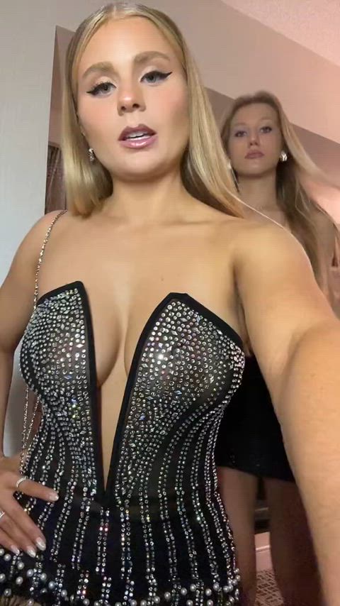 big tits blonde see through clothing gif