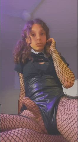 Femboy Fishnet Girl Dick gif