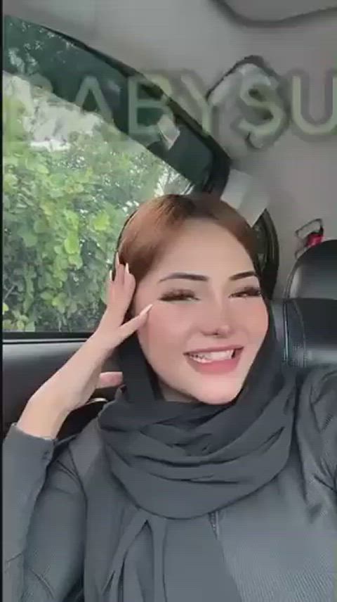 asian blowjob car hijab selfie gif