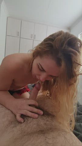 Amateur Blonde Blowjob Licking OnlyFans Sucking gif