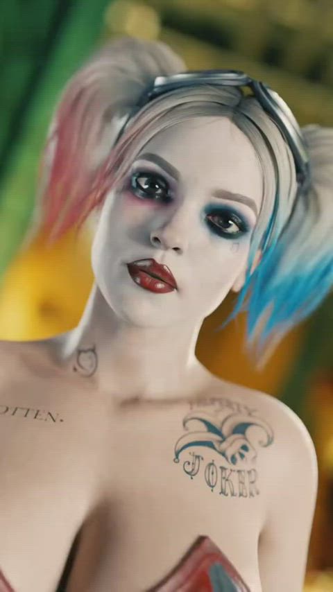 big tits harley quinn tits gif