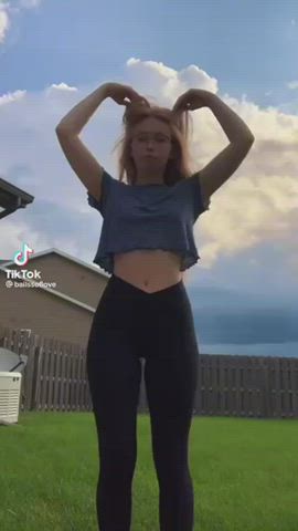 Big Ass Glasses Non-nude Outdoor Redhead Teen TikTok gif