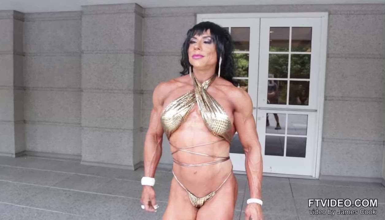 Bodybuilder Fitness Muscular Milf gif