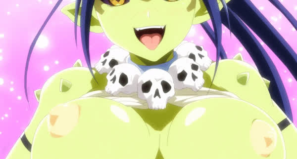 anime big tits bouncing tits monster girl gif