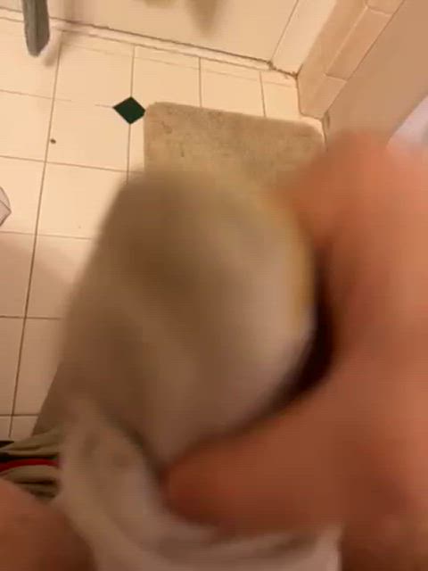 circumcised cut cock masturbating socks gif