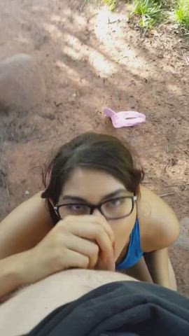 Amateur Blowjob Handjob Outdoor POV gif