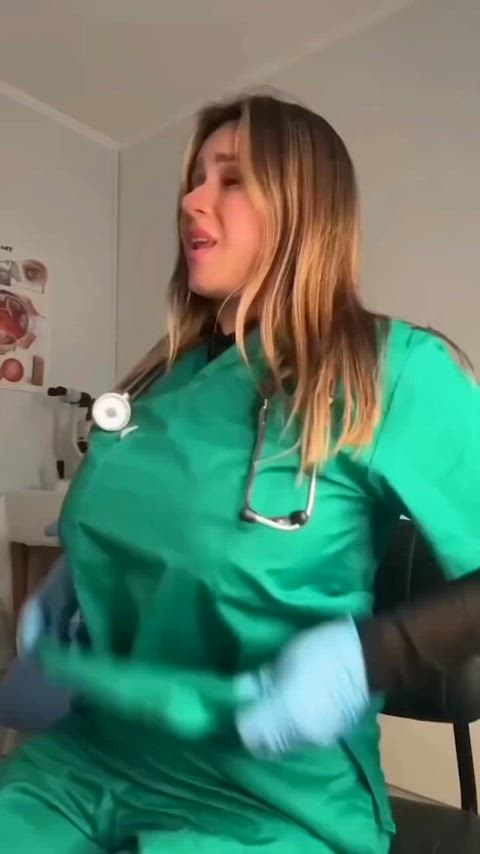 big tits nurse tits at-work exposed-in-public just-boobs tik-tok gif