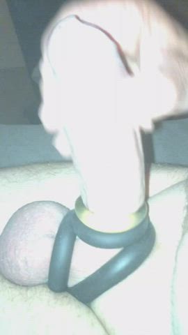 big dick cbt cock ring masturbating shaved uncut gif