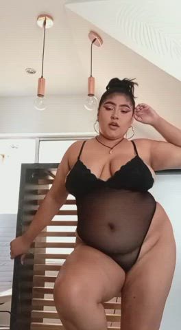 amateur bbw big tits brunette latina lingerie model sensual webcam gif